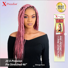 OFFER!  X-Pression Ultra Braid Hair Extensions 46"  Pre-Stretched Kanekalon