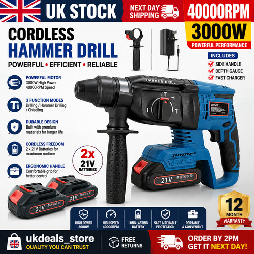 21v cordless drill sds - cordless, plus