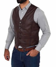 Mens Full Leather Waistcoat