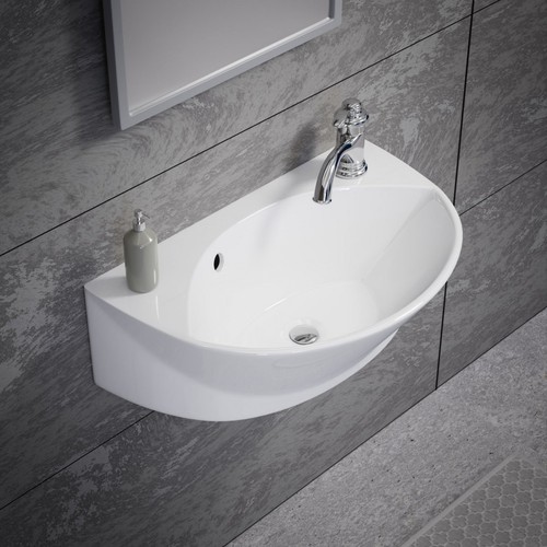 White ceramic wall mount - white,