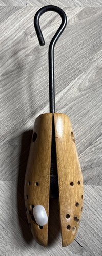 One vintage wooden shoe - wooden,