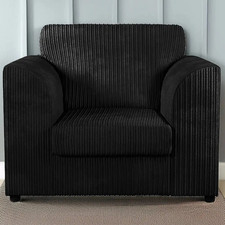 Black Jumbo Cord Armchair –
