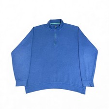 Orvis Sweatshirt Men's Size Large Quarter-Zip Pullover Navy Blue Long Sleeve