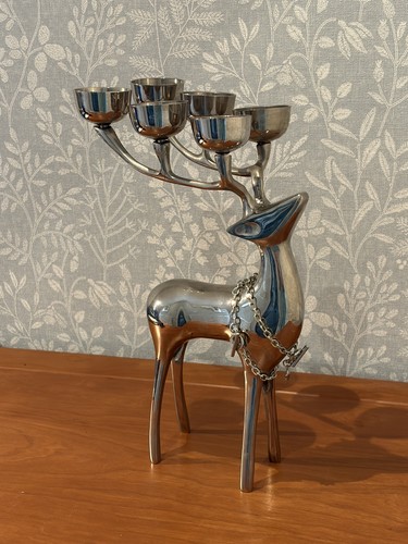 Reindeer chrome candelabra - reindeer,