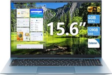 15.6-Inch SGIN Laptop Notebook 2025 4-Core N4000 Intel Celeron 4GB+128GB SSD