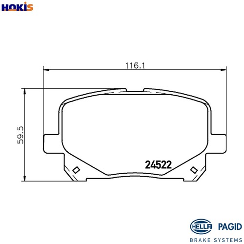 Brake pad set disc - brake, 8db