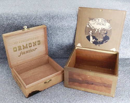 Vintage empty cigar wooden - vintage,