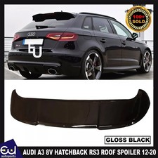 FOR AUDI A3 8V HATCHBACK 12-20 RS3 LOOK REAR WING ROOF BOOT SPOILER GLOSS BLACK