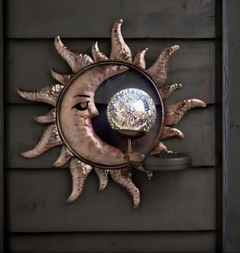 Solar sun moon wall - moon,
