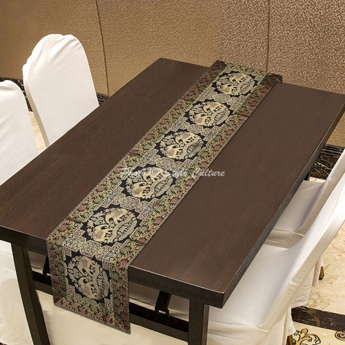 Bohemian jacquard table runner - table,