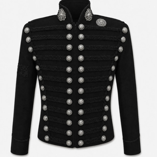 Men black military hussar - military,