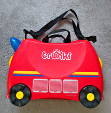 Trunki - 'Frank the Fire Truck' Sit & Ride Case  with Strap & Key Good Condition