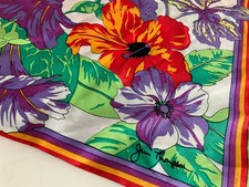 JIM THOMPSON THAI SILK TROPICAL FLOWERS PAIR OF SILK CUSHION COVERS