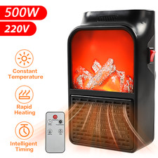 500W Electric Wall Heater: UK Plug Remote-Controlled Ceramic Portable Fan