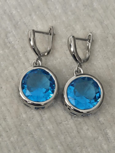 Sterling silver turquoise - sterling, 0.5"