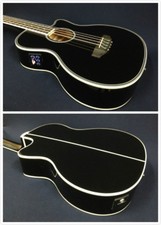 4/4 4-String Haze Black Acoustic Bass Guitar w/EQ,Tuner+Free Bag |FB-711BCEQ/BK|