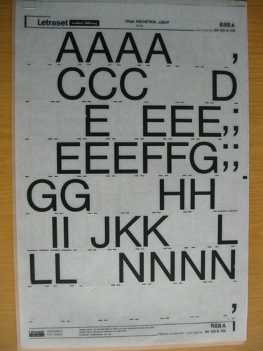 Letraset upper case - .1, x