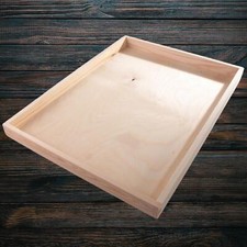 Extra Large Shallow Wooden Display Tray | 45 x 35 x 3 cm Countertop Open Platter