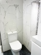 CUT SAMPLE Palace White Carrara Marble Vein Effect Gloss Ceramic Wall Tile