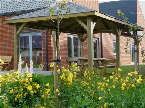 Wooden carport gazebo 3x4m - gazebo,