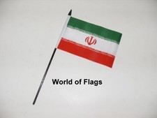 IRAN FLAG 6" x 4" SMALL HAND