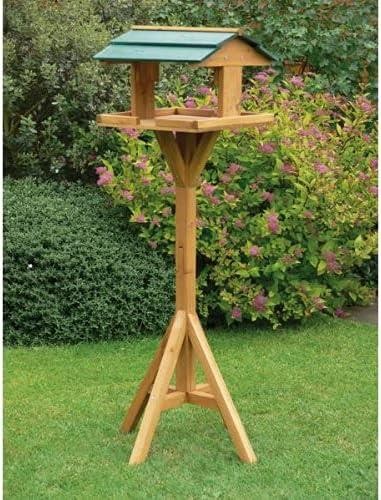 Traditional wooden bird table - bird,