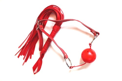 Red ball gag faux - ball,