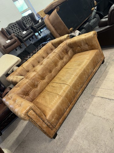 Chesterfield style tan - chesterfield, real