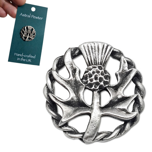 Thistle pewter pin badge - thistle,