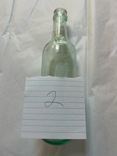 Vintage green glass bottle - vintage,