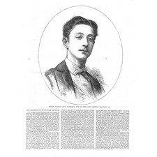 PRINCE EUGENE LOUIS NAPOLEON - Antique Print 1874