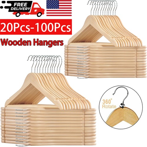 Wooden hangers pack - wooden, 10