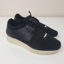 Balenciaga Race Runner Trainers UK 6 Black Elastic Lace Up Running Sneaker