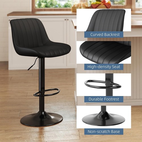 Black bar stools - black, swivel