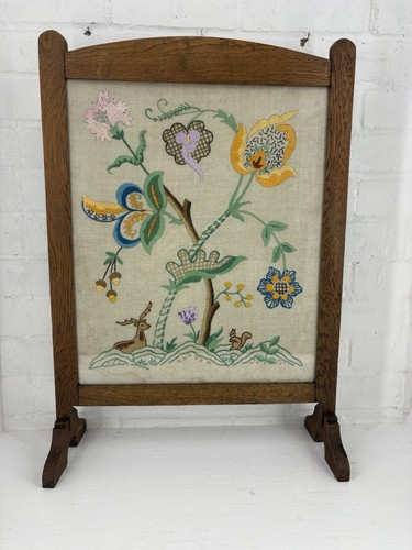 Tapestry fire screen flowers - fire, screen,