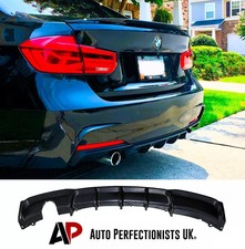 BMW 3 Series F30 F31 Gloss Black Rear Valance Diffuser Spoiler Lip Single Exit