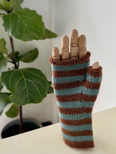 Hand knitted fingerless - hand, gloves