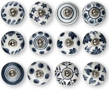 KnobKnob Ceramic Door Knobs Cupboard Cabinet Pull Handle Shabby Chic (Set of 12)