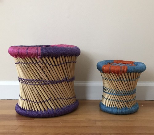 Two handmade cane bamboo - two,