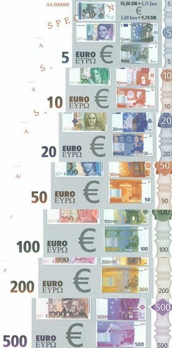 500 euro specimen - -, set