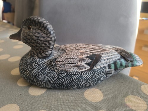 Decorative decoy duck wooden - decorative, duck.