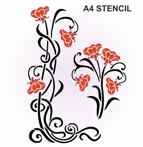 Art nouveau corner stencil - a4,
