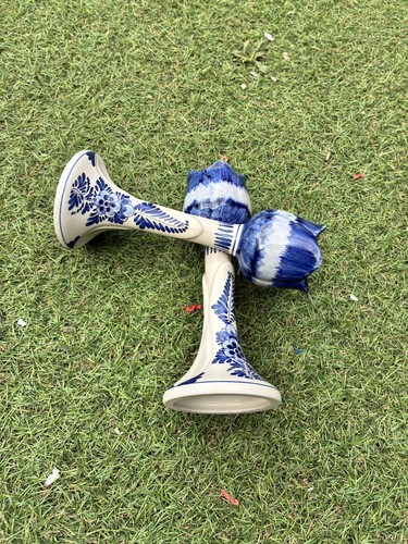 Pair candelaer delft - pair, blue
