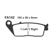 PAIR OF PADS EBC SP SFA142HH FOR KYMCO 500 XCITING 2004-2006
