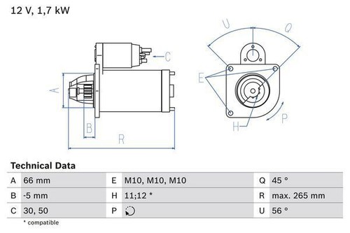 Bosch starter motor for - starter,