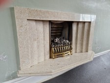 marble fireplace surround and hearth used