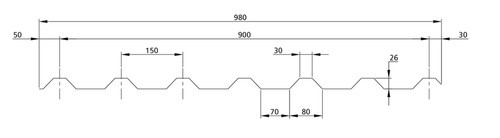 900 box profile foam eaves - 26/900,