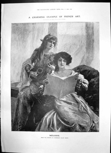 Antique old print - print, melodie