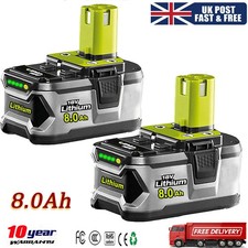 2X 8.0Ah Battery For RYOBI