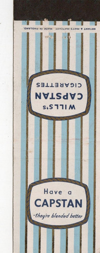 Vintage matchcover wills - matchcover,